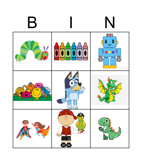 Story Characters Bingo Card