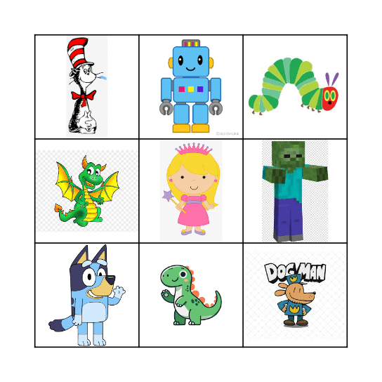 Story Characters Bingo Card