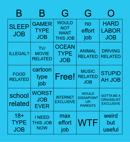 JOB BINGO Card