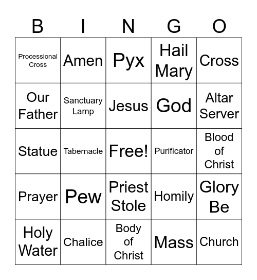 Articles of the Mass Bingo Card