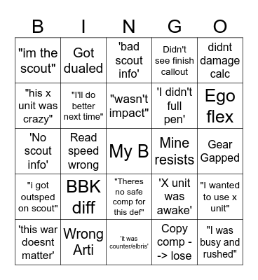 Paladia Int Bingo Card
