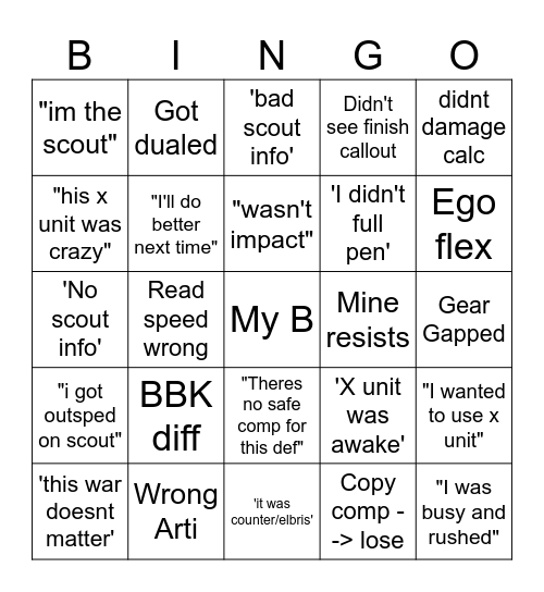 Paladia Int Bingo Card