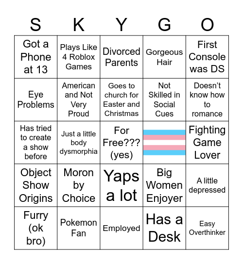 How Close Are you to Sky Bingo Card