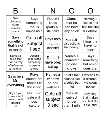 Nightwave Bingo Card
