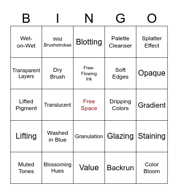 SOS Watercolor-themed BSB R28 Bingo Card