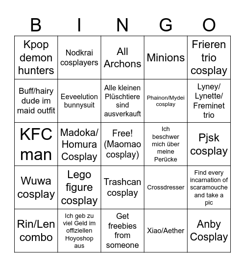 Gamescom ‘25 Bingo Card