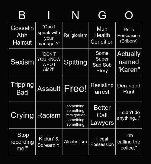 KAREN BINGO Card