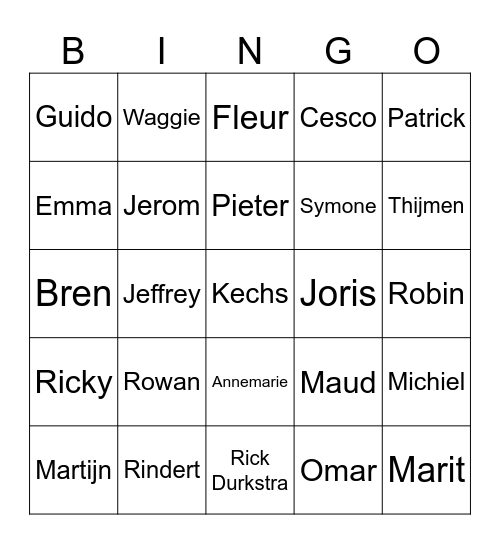 Grote regelbingo Card