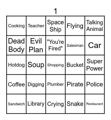 Monster Box Improv Comedy Bingo Card