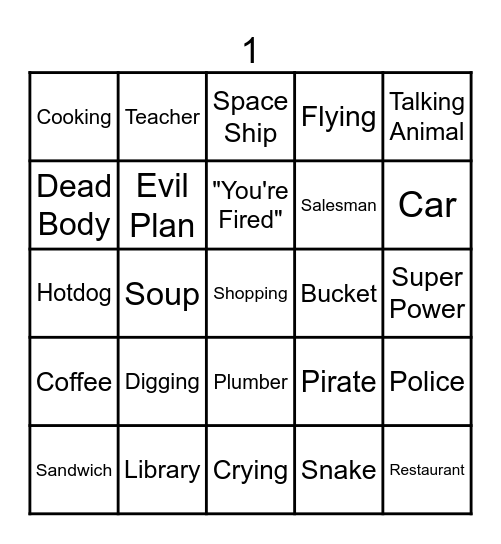Monster Box Improv Comedy Bingo Card