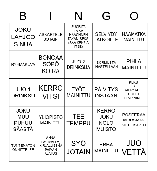 LENEN POLTTARI RIEHA Bingo Card