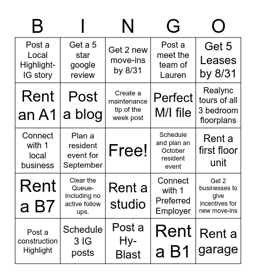 #TeamAlexanPeabody Bingo Card