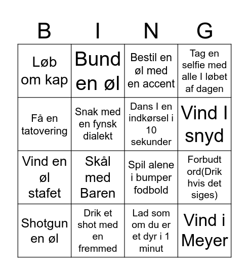 Mikkels polterabend Bingo Card