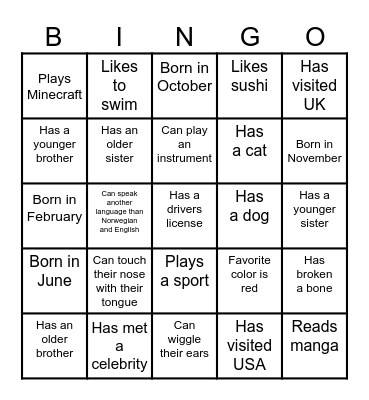Bingo Card