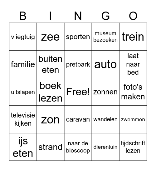 ZOMER Bingo Card