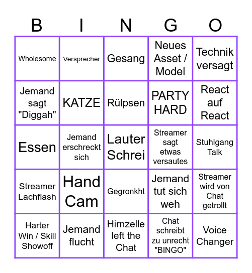 Twitch Clips Germany Bullshit Bingo - by EinfachElmo Bingo Card