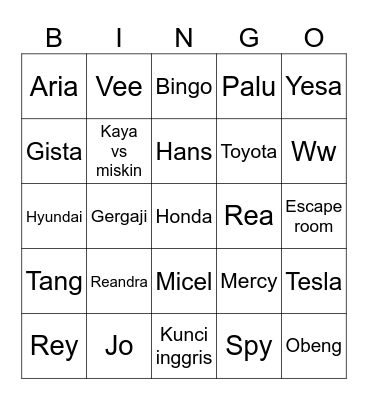 Bams Bingo Card
