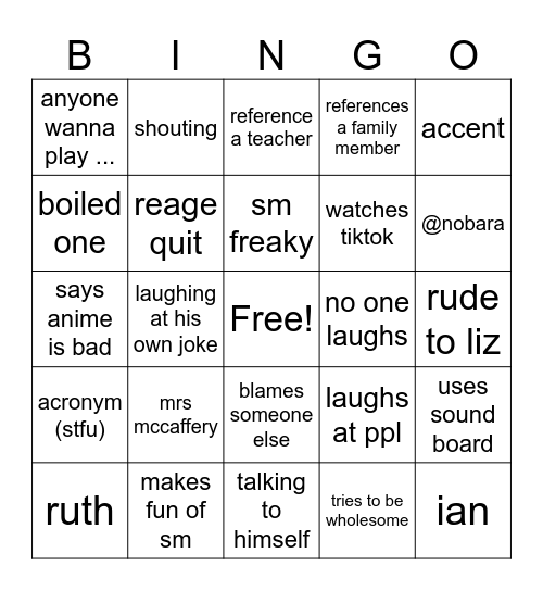GEORGE BINGO Card