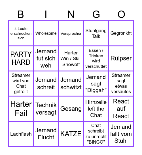 Twitch Clips Germany Bullshit Bingo - by EinfachElmo Bingo Card