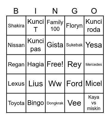 Lius Bingo Card
