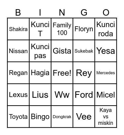 Lius Bingo Card