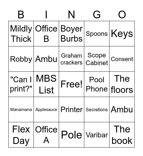 Greatest Speechies Ever Bingo Card