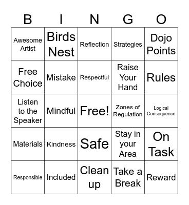 SOAR Bingo Card