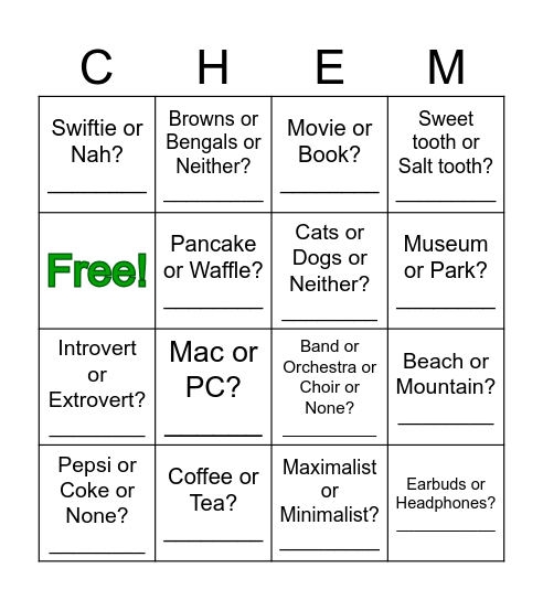 Meet your classmates!! Bingo Card
