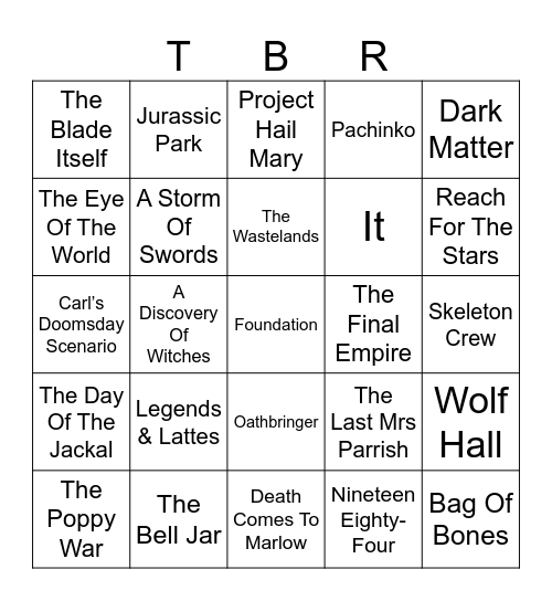 TBR Bingo Card