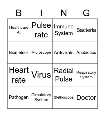 Health Care Bingo Card