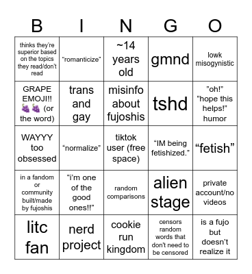 antifujo bingo Card