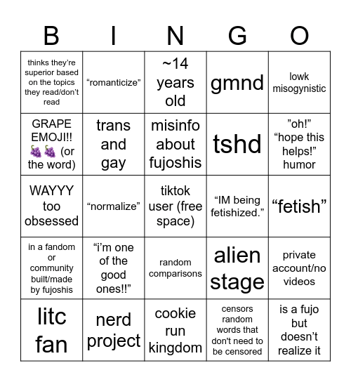 antifujo bingo Card