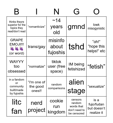 antifujo bingo Card