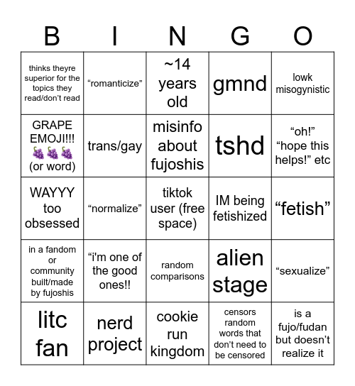 antifujo bingo Card
