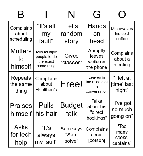 SS Bingo Card