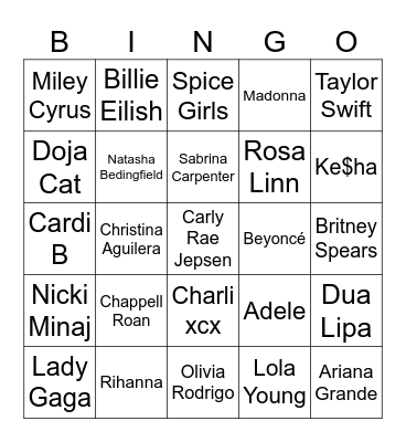 Pop Queens Bingo Card