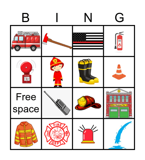 Firefighter Bingo Card