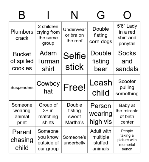 MN State Fair Bingo Card