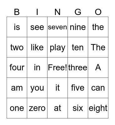November 14 Bingo Card