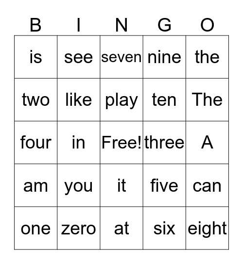November 14 Bingo Card