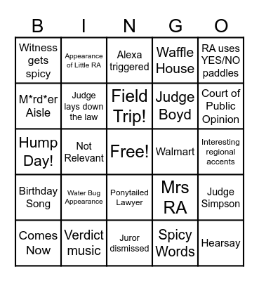 RA Bingo Card