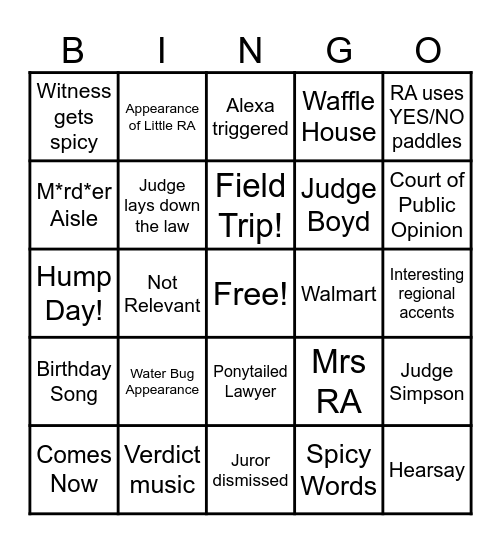 RA Bingo Card