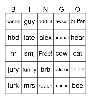 RA !Command Bingo Card