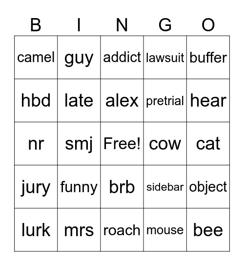 RA !Command Bingo Card