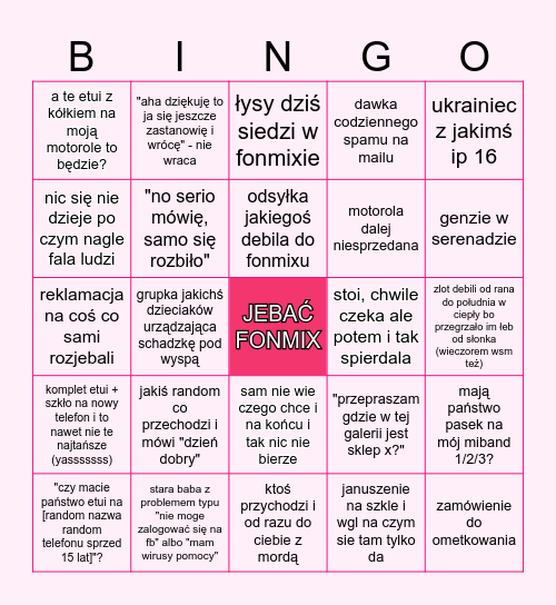 Teleakces lore Bingo Card