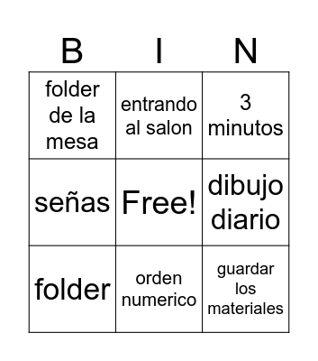 Reglas de el Salon Bingo Card