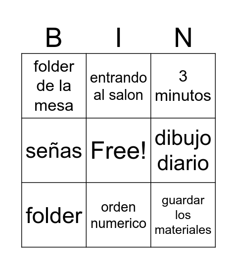 Reglas de el Salon Bingo Card