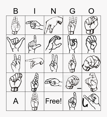 ASL Alphabet Bingo Card