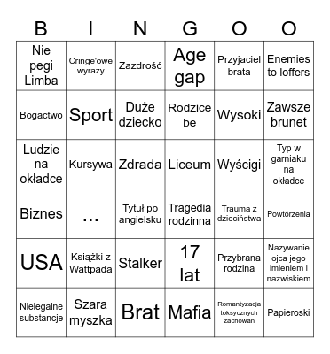 NieZwykłe bingo Card
