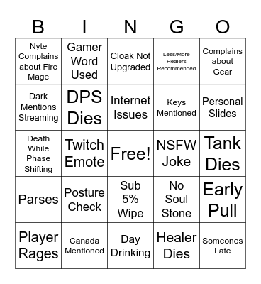 Dabu Bingo Card